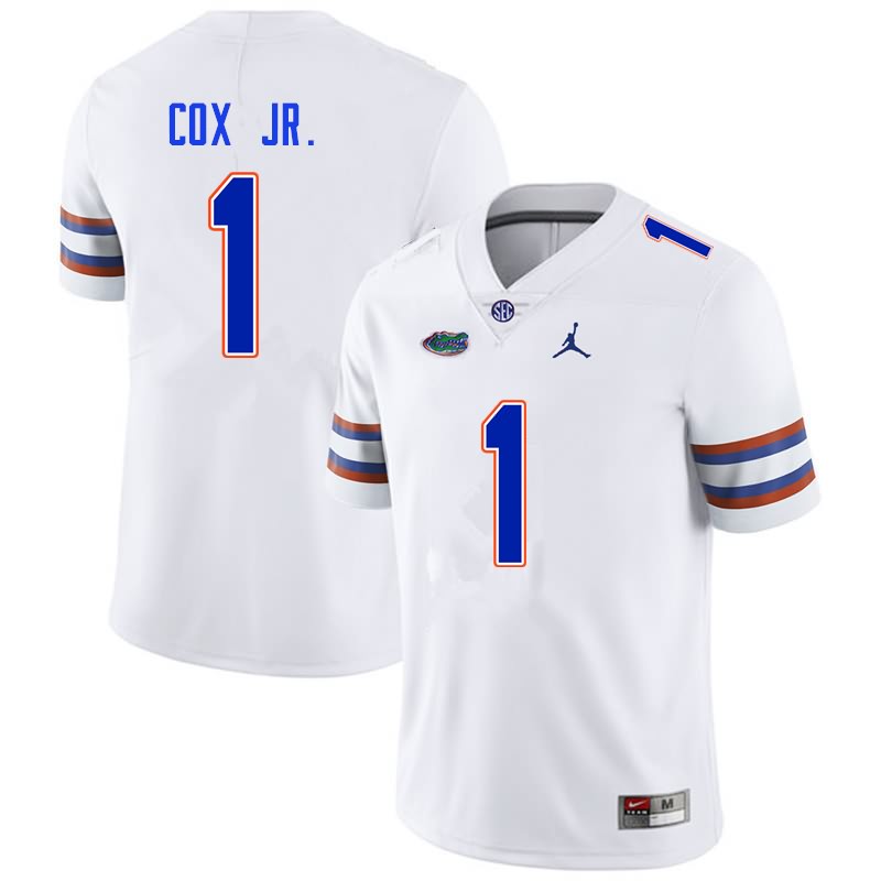 NCAA Florida Gators Brenton Cox Jr. Men's #1 Nike White Stitched Authentic College Football Jersey XTL2364HP